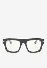 Tom Ford Fausto T-Logo Square Sunglasses Transparent FT0711 0-5301N