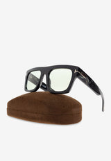 Tom Ford Fausto T-Logo Square Sunglasses Transparent FT0711 0-5301N
