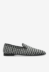 Dolce & Gabbana Houndstooth Leather Loafers Monochrome A50687 A9M51-8B926