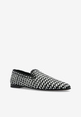 Dolce & Gabbana Houndstooth Leather Loafers Monochrome A50687 A9M51-8B926