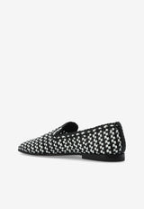 Dolce & Gabbana Houndstooth Leather Loafers Monochrome A50687 A9M51-8B926