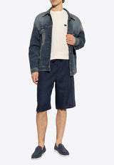 Dolce & Gabbana DG Logo Linen Bermuda Shorts Navy GV37AZ FU4LG-B0665