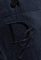 Dolce & Gabbana DG Logo Linen Bermuda Shorts Navy GV37AZ FU4LG-B0665