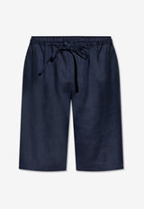 Dolce & Gabbana DG Logo Linen Bermuda Shorts Navy GV37AZ FU4LG-B0665