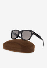 Tom Ford Snowdon T-Logo Square Sunglasses Gray FT0237-F 0-5101A