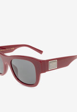 Dolce & Gabbana Logo Plaque Square Sunglasses Gray 0DG4509 0-309187