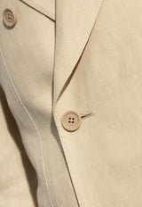 Dolce & Gabbana Double-Breasted Linen Blazer Beige G2QS7T FU4MC-M0722