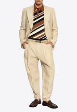 Dolce & Gabbana Double-Breasted Linen Blazer Beige G2QS7T FU4MC-M0722