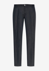 Dolce & Gabbana Linen Tailored Pants Navy GY7BMT FU4K6-B4902
