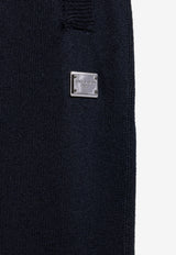 Dolce & Gabbana Logo Plaque Wool Track Pants Navy GXU21T JCVXB-B0665