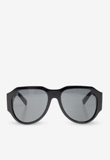 Dolce & Gabbana Logo Aviator Sunglasses Gray 0DG4504 0-501 87