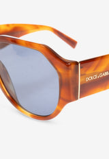 Dolce & Gabbana Logo Aviator Sunglasses Blue 0DG4504 0-32212V