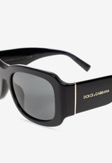 Dolce & Gabbana Rectangular Logo Sunglasses Gray 0DG4503 0-501 87