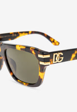 Dolce & Gabbana DG Logo Square Sunglasses Green 0DG4496 0-333071
