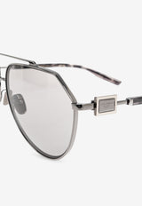 Dolce & Gabbana Logo Plaque Aviator Sunglasses Gray 0DG2315 0-04 1