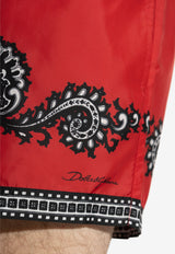 Dolce & Gabbana Printed Swim Shorts Red KĄPIELOWE M4F44T ONR53-HR5IJ