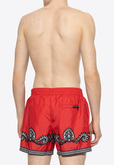 Dolce & Gabbana Printed Swim Shorts Red KĄPIELOWE M4F44T ONR53-HR5IJ