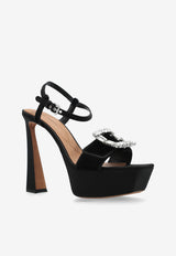 Dolce & Gabbana 135 Velvet Platform Sandals Black CR1836 A9S20-80999