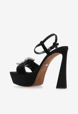 Dolce & Gabbana 135 Velvet Platform Sandals Black CR1836 A9S20-80999