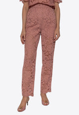Dolce & Gabbana Floral Lace Pants Pink FTAM2T HLM7L-F0473