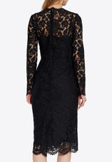 Dolce & Gabbana Lace Midi Dress Black F6M0DT HLM7L-N0000