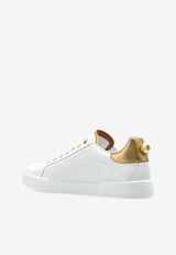 Dolce & Gabbana Portofino Leather Low-Top Sneakers White CK2329 AN298-8B996