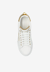 Dolce & Gabbana Portofino Leather Low-Top Sneakers White CK2329 AN298-8B996
