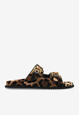 Dolce & Gabbana Leopard Print Velvet Slides Brown CQ0632 A6L97-HY13M