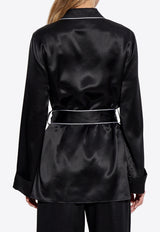 Dolce & Gabbana Belted Silk Shirt Black F5N53T FU1AU-N0000