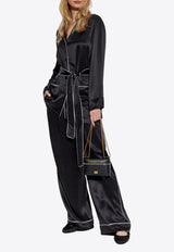 Dolce & Gabbana Belted Silk Shirt Black F5N53T FU1AU-N0000