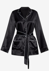 Dolce & Gabbana Belted Silk Shirt Black F5N53T FU1AU-N0000