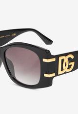 Dolce & Gabbana DG Logo Square Sunglasses Gray 0DG4501 0-501 8G