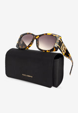 Dolce & Gabbana DG Logo Square Sunglasses Brown 0DG4501 0-33302Q
