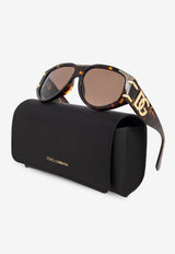 Dolce & Gabbana DG Logo Aviator Sunglasses Brown 0DG4499 0-502 73