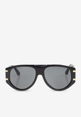 Dolce & Gabbana DG Logo Aviator Sunglasses Black 0DG4499 0-501 87