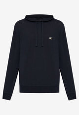 Dolce & Gabbana Logo Plaque Wool Hooded Sweatshirt Black GXX84T JCVXB-B0665