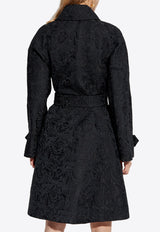 Dolce & Gabbana Floral Jacquard Wool Coat Black F0W3LT GDCSS-N0000