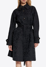 Dolce & Gabbana Floral Jacquard Wool Coat Black F0W3LT GDCSS-N0000