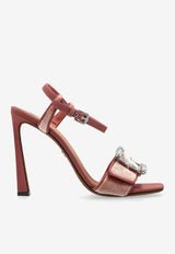 Dolce & Gabbana 100 Jewel Buckle Velvet Sandals Pink CR1792 A9S20-89077