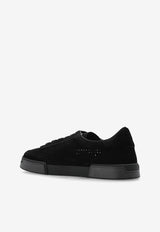 Dolce & Gabbana Portofino Yacht Perforated Suede Sneakers Black A20189 A6688-8B956