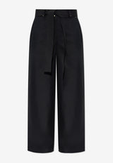 Moncler Wide-Leg Belted Pants Black K10932A00015 59866-999