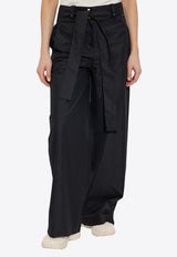 Moncler Wide-Leg Belted Pants Black K10932A00015 59866-999