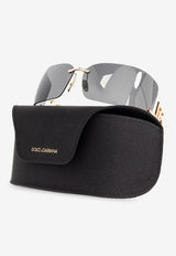 Dolce & Gabbana DG Logo Rectangular Sunglasses Gray 0DG2319 0-02 87