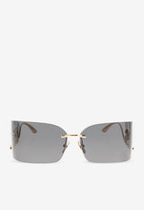 Dolce & Gabbana DG Logo Rectangular Sunglasses Gray 0DG2319 0-02 87