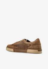 Dolce & Gabbana Portofino Yacht Perforated Suede Sneakers Brown A20189 A6688-8C093