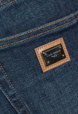 Dolce & Gabbana Logo Plaque Skinny Jeans Navy FTC67D G8MB9-S9001
