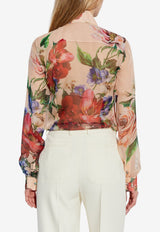 Dolce & Gabbana Floral Chiffon Long-Sleeved Shirt Multicolor F5R64T IS1Y7-H25PR