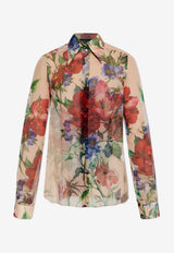 Dolce & Gabbana Floral Chiffon Long-Sleeved Shirt Multicolor F5R64T IS1Y7-H25PR