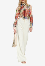 Dolce & Gabbana Floral Chiffon Long-Sleeved Shirt Multicolor F5R64T IS1Y7-H25PR