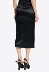 Dolce & Gabbana High-Rise Satin Midi Skirt Black F4CI1T FURAD-N0000